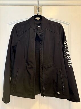 Women’s Shyanne Black Soft Shell Jacket Size M with Contrast Label down arm